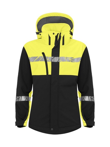 7417 Kurtka damska typu softshell – BLACK/ YELLOW