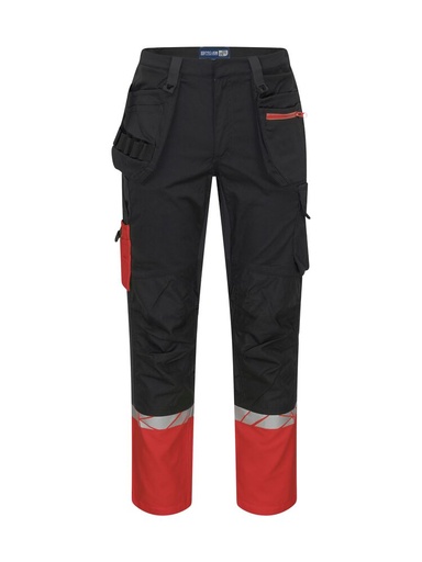 7509 Spodnie robocze z otwartymi kieszeniami – BLACK/ RED