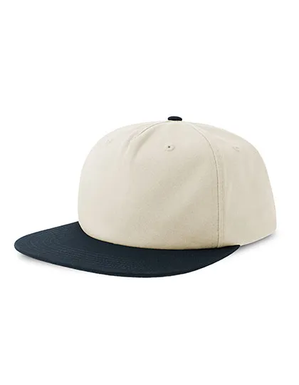Czapka Oldschoolowa Bawelna Organiczna Recykling AT529 - Off White & Navy