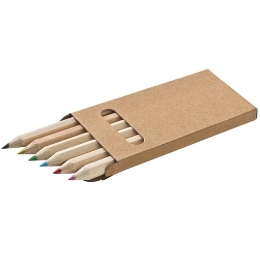 Kredki drewniane 6 kolorów MINI 1127 - Brązowe
