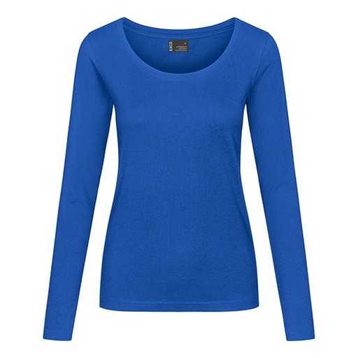 Koszulka Damska z Długim Rękawem Slim Bawełna Poliester Odporna na Mechacenie CD4095 - Cobalt Blue