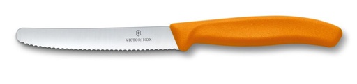 Nóż z ząbkowanym ostrzem SwissClassic Victorinox 67836 - Pomarańczowy