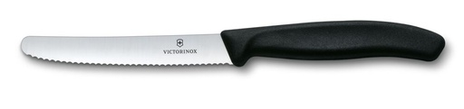 Nóż z ząbkowanym ostrzem SwissClassic Victorinox 67836 - Czarny