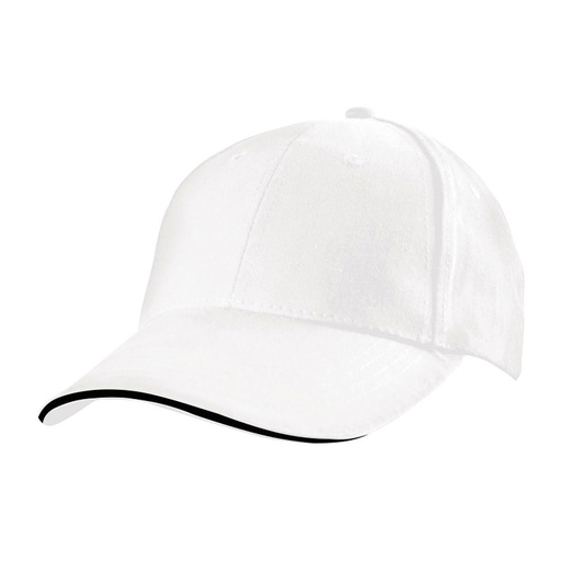 Czapka z daszkiem 6 paneli SAN FRANCISCO 0466 - Biała