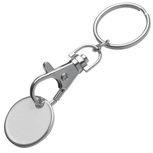Brelok metalowy z żetonem ARRAS 0477 - Biały