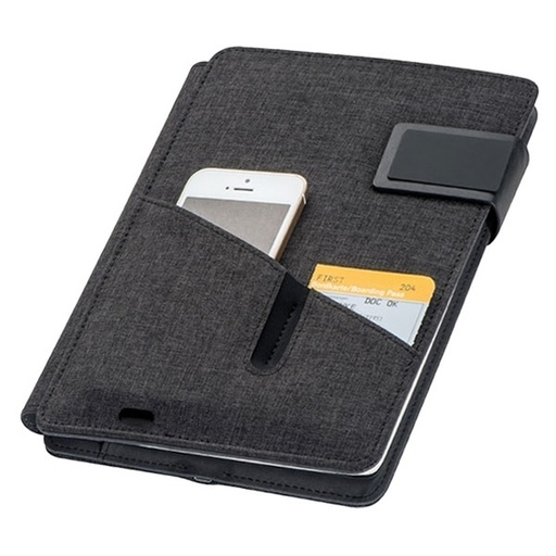 Folder A5 z power bankiem 4000 mAh LENO 0486 - Czarny