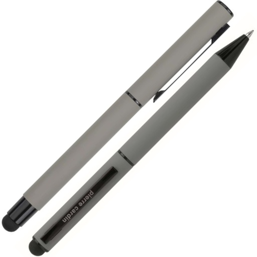 Zestaw piśmienny długopis i pióro kulkowe touch pen soft touch CELEBRATION Pierre Cardin B040100 - Szary