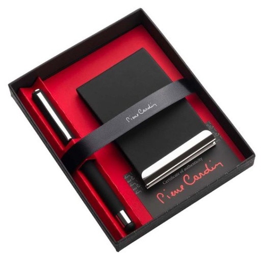 Zestaw etui na wizytówki i pióro kulkowe touch pen CONCORDE Pierre Cardin B3500700IP3 - Czarny