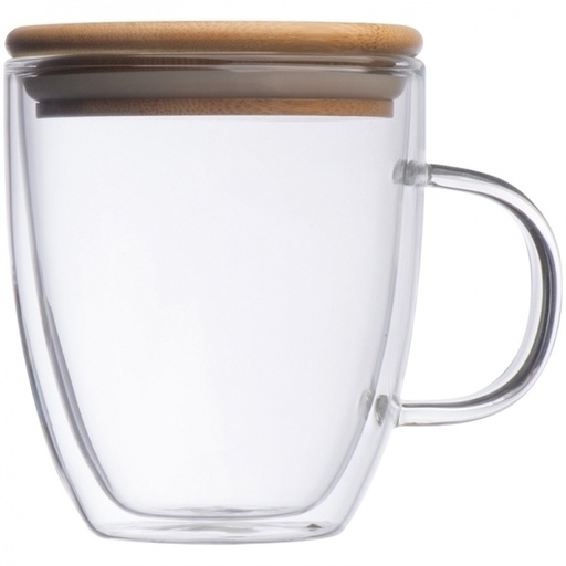 Kubek szklany z pokrywką GERTHE 350 ml 1537 - Przezroczysty