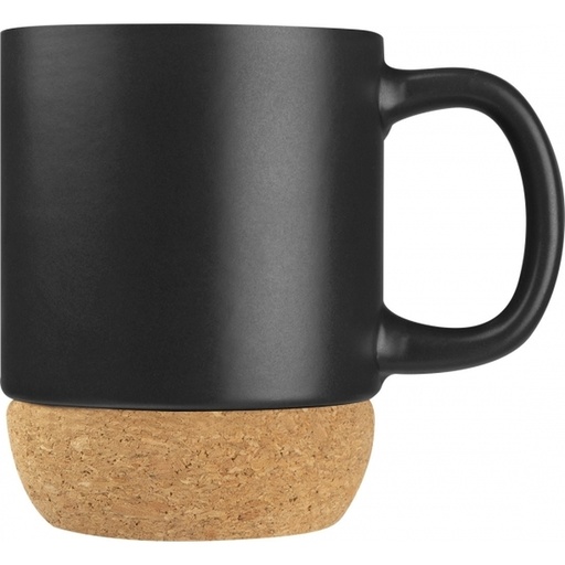 Kubek ceramiczny z korkiem GISTEL 350 ml 2418 - Czarny
