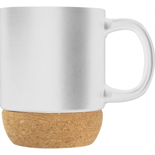 Kubek ceramiczny z korkiem GISTEL 350 ml 2418 - Biały