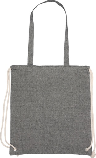 Torba bawełniana z długimi uszami z recyklingu 140 g/m2 ADDISON 2543 - Czarna