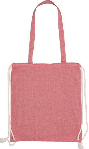 Torba bawełniana z długimi uszami z recyklingu 140 g/m2 ADDISON 2543 - Czerwona