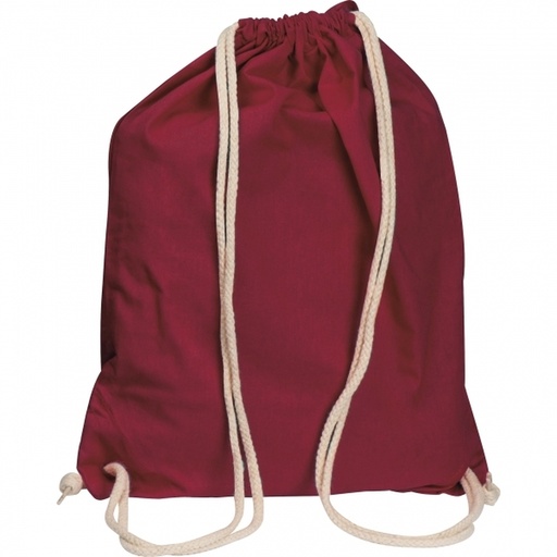 Worek sportowy bawełniany 140 g/m2 CARLSBAD 0026 - Bordowy