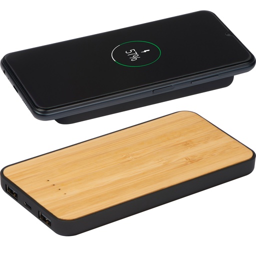 Ładowarka indukcyjna z power bankiem 8000 mAh MILAN 3190 - Beżowa