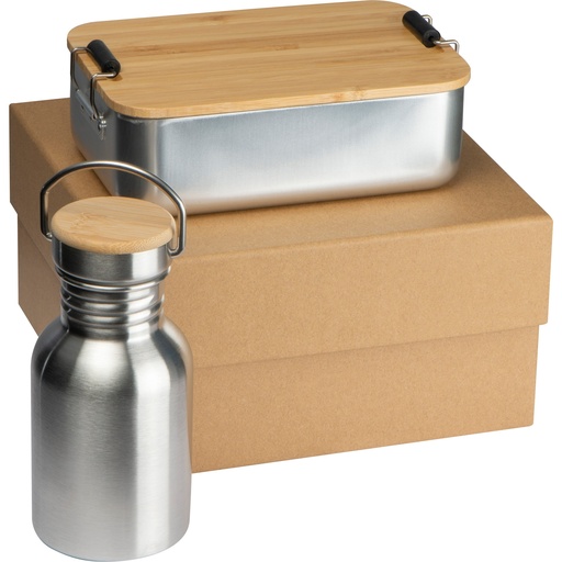 Zestaw lunch box i butelka 300 ml QUEBEC 3571 - Wielokolorowy