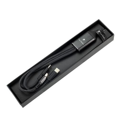 Kabel do ładowania 3w1 z podświetlanym logo Pierre Cardin B9000400IP3 - Czarny