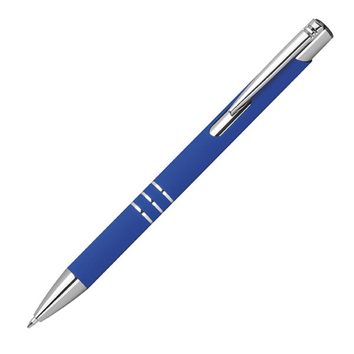 Długopis z aluminium z recyklingu półżelowy soft touch DUNMORE 3991 - Niebieski