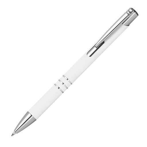 Długopis z aluminium z recyklingu półżelowy soft touch DUNMORE 3991 - Biały