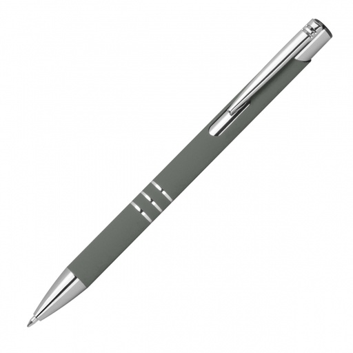 Długopis z aluminium z recyklingu półżelowy soft touch DUNMORE 3991 - Ciemnoszary