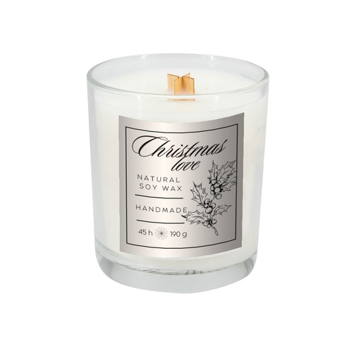 Świeca sojowa 190g Christmas love PS000 - Przezroczysta