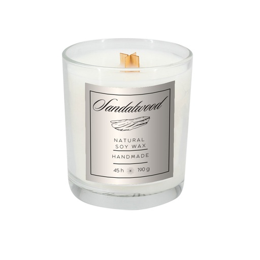 Świeca sojowa 190g Sandalwood PS000 - Przezroczysta