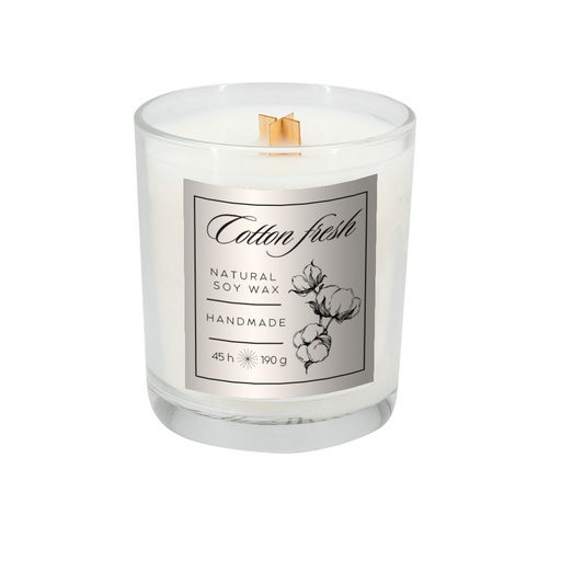 Świeca sojowa 190g Cotton Fresh PS000 - Przezroczysta