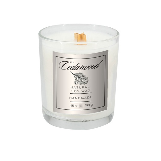 Świeca sojowa 190g Cedarwood PS000 - Przezroczysta