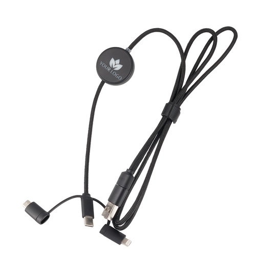 Kabel 4w1 z podświetlanym logo, LH-ZM02 EG0610 - Czarny