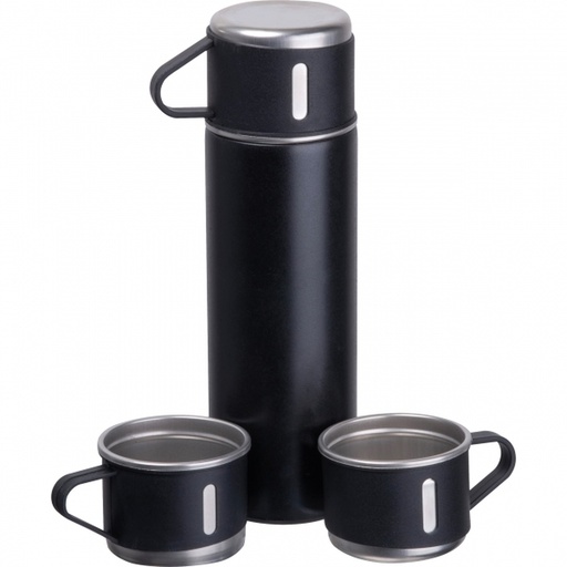 Termos z 3 kubkami ICELAND 400 ml 5387 - Czarny