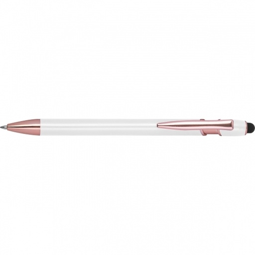 Długopis aluminiowy z recyklingu żelowy touch pen BELO HORIZONTE 5281 - Biały