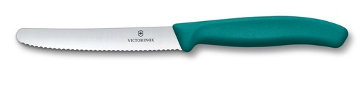 Nóż z ząbkowanym ostrzem SwissClassic Victorinox 67836 - Turkusowy