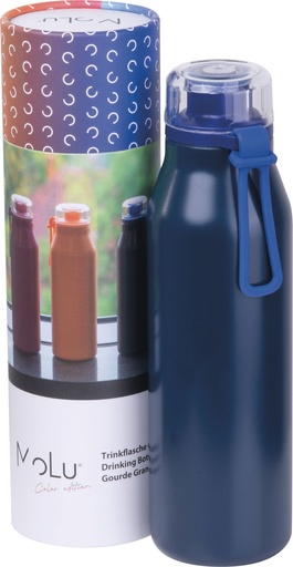 Butelka termiczna stalowa z recyklingu GRAND HAVEN MoLu 640 ml 5349 - Granatowa