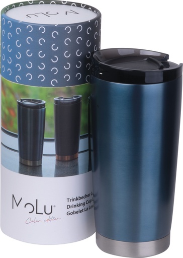 Kubek termiczny stalowy z recyklingu LA LOUVIERE MoLu 540 ml 5350 - Granatowy