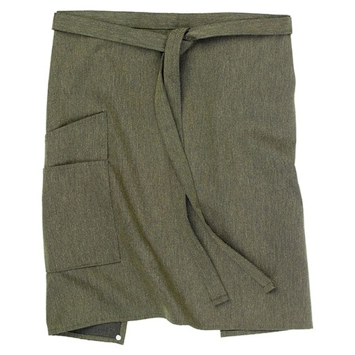Fartuch kelnerski melanzowy z kieszenia CGW1272 - Green Melange
