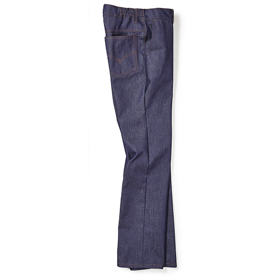 Damskie jeansy proste z elastycznym pasem - Denim