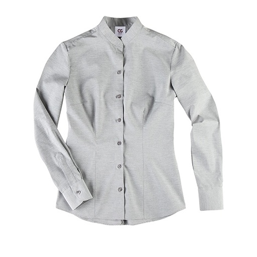 Damska bluzka slim ze stójką CGW550 - Light Grey