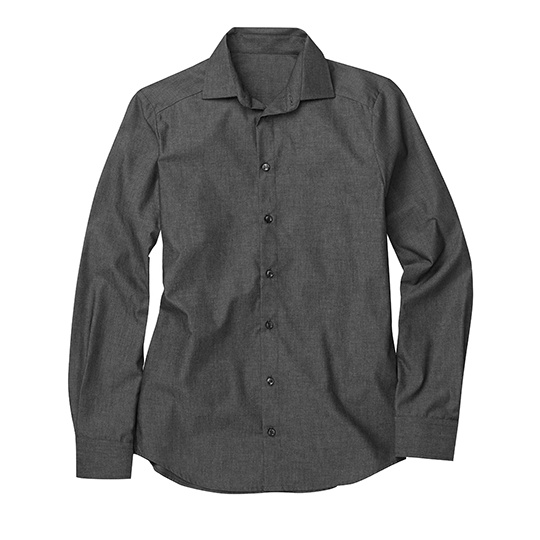 Koszula męska slim fit z długim rękawem - Dark Grey