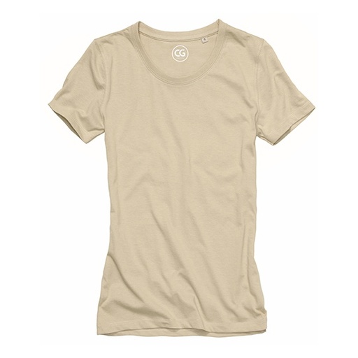 T-shirt męski slim z krótkim rękawem CGW9520 - Natural