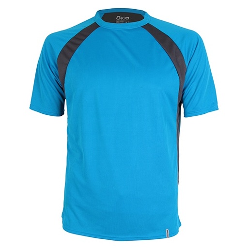 Koszulka Sportowa Krótki Rękaw Mikropoliester Oddychająca CN140 - Azure Blue & Anthracite