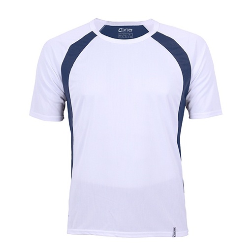 Koszulka Sportowa Krotki Rekaw Mikropoliester Oddychajaca CN140 - White & Navy
