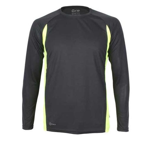 Koszulka sportowa slim CN200 - Black & Neon Yellow
