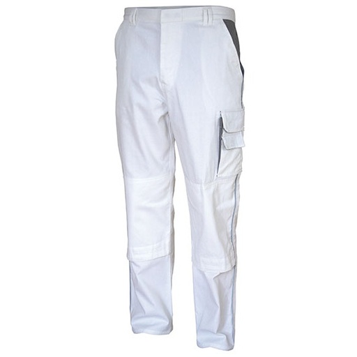 Spodnie Robocze Bawelniane Poliestrowe CR480 - White & Grey