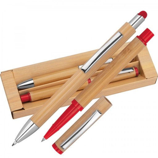 Zestaw piśmienny długopis i pióro kulkowe touch pen SOPHIE 12558 - Czerwony