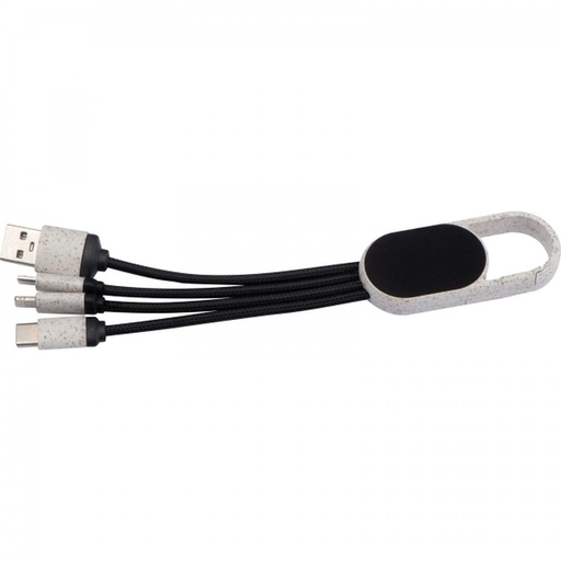 Kabel do ładowania 3w1 CARMEN 31961 - Beżowy