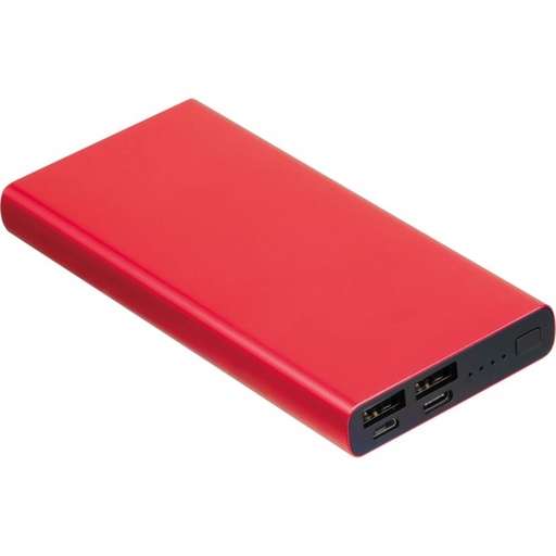 Power bank 10000 mAh z aluminium z recyklingu GIORGIA 34503 - Czerwony