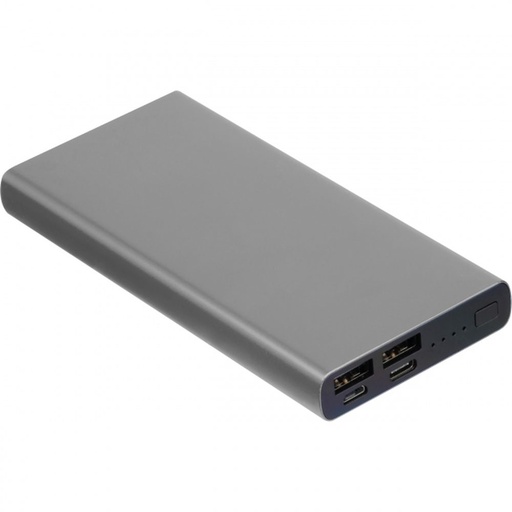 Power bank 10000 mAh z aluminium z recyklingu GIORGIA 34503 - Szary
