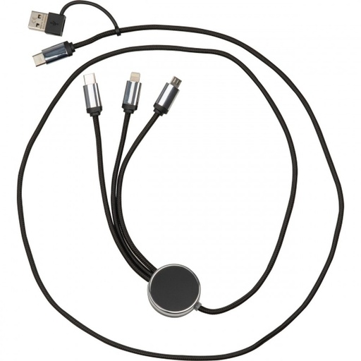Kabel do ładowania 4w1, podświetlany INGE 34945 - Czarny