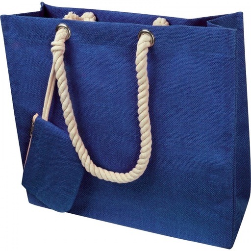 Torba z juty z portfelem MILDRED 60865 - Niebieski