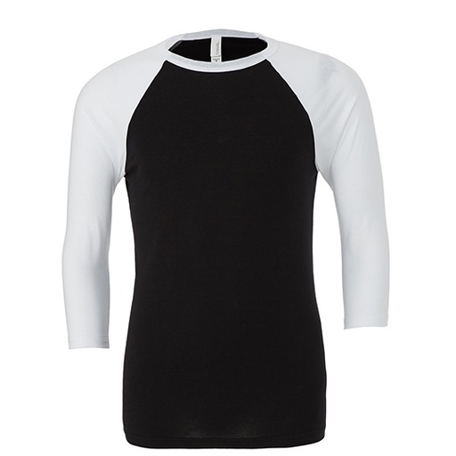 Koszulka unisex baseballowa CV3200 - Black & White